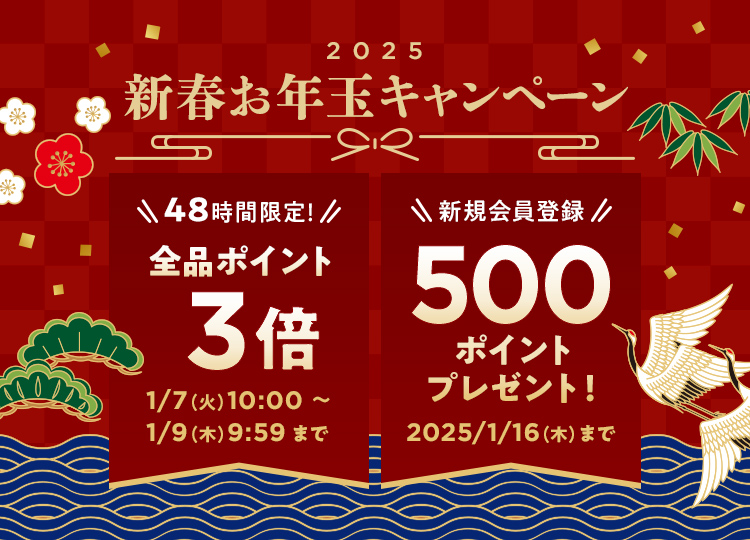 新春お年玉キャンペーン　新規会員登録で500ポイントプレゼント