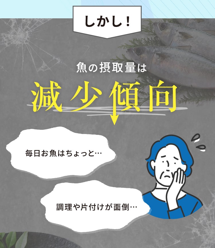 しかし！魚の摂取量は減少傾向